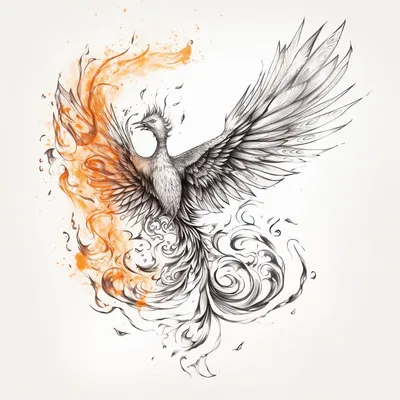 огненная птица из тела которой вырывается огонь, картинка птица феникс,  Феникс, птица фон картинки и Фото для бесплатной загрузки