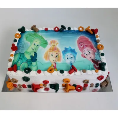 Торт с пряниками-топперами Фиксики от www.talecookies.ru @talecookies.ru |  Cake, Birthday cake, Sugar cookie