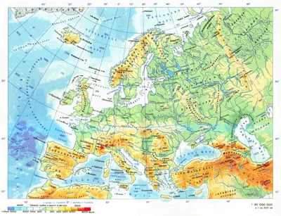 Физическая карта зарубежной европы фрагмент картинки фотографии
