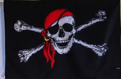 RED HAT JOLLY ROGER PIRATE FLAG - DOUBLE SIDED 2' X 3' SKULL AND CROSSED  BONES | eBay