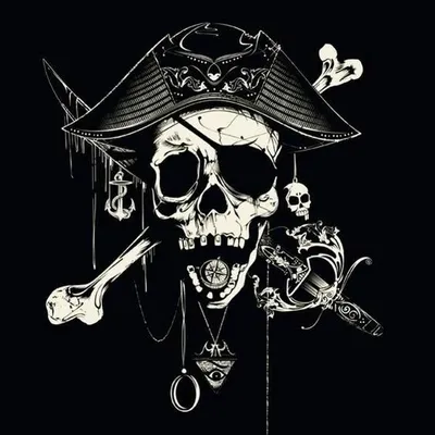 Jolly Roger Skull and Cross Bones Pirate Flag Vinyl Decal Sticker - 25  Colors | eBay