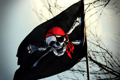 Пиратский Флаг Веселый Роджер Трехмерное Изображение Изолированное Белом  стоковое фото ©daboost 217693950