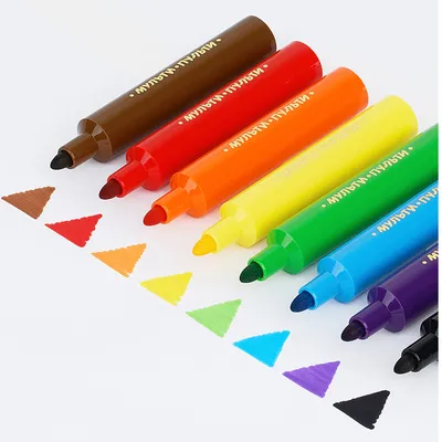 Clip Studio Фломастеры 12 цветов, с цветным вент.колпачком, пластик, в ПВХ  пенале купить с выгодой в Галамарт