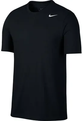 Мужская теннисная футболка Nike Solid Dri-Fit Crew - black/white - купить  по выгодной цене | Теннисный магазин Tennis-Store.ru