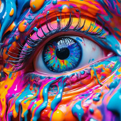 Яркие цветные рисунки на глазах, в…» — создано в Шедевруме