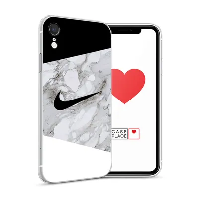 Силиконовый чехол для iPhone XR (10R) с принтом «Мраморный Nike» — купить в  интернет-магазине Case Place