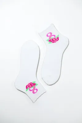 Купить носки женские бамбуковые к 8 марта - цвет: белый, размер: 23-25,  артикул: 6С7, цена: 34,6 руб в интернет-магазине Bort-Shop
