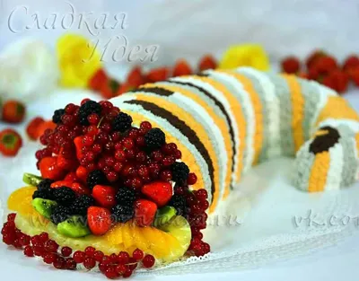 Торт на заказ для мамы фруктовая фантазия от кондитерской Буланже Томск