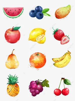Коллекция акварельных пятен PNG , фрукты, акварель, арбуз PNG картинки и  пнг PSD рисунок для бесплатной загрузки