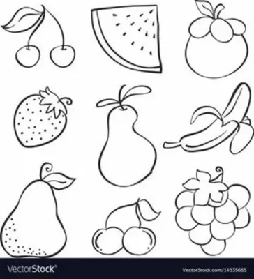 Легкие рисунки для срисовки фрукты - 64 фото