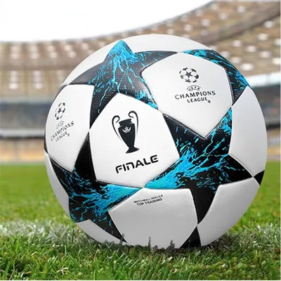 Футбольный мяч O597, 5 размер, черный, лазурный купить по выгодной цене в  интернет-магазине OZON (851811142)