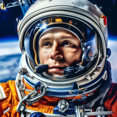 Гагарин в космосе, в стиле комикса» — создано в Шедевруме