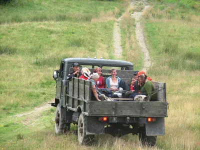 Old Soviet military truck GAZ-66 in a natural park Stock Photo - Alamy