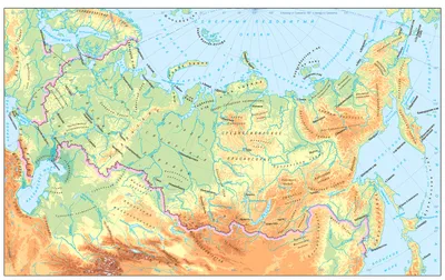 Физическая карта России - Россия - Каталог | Каталог векторных карт