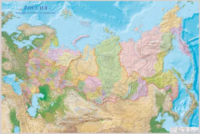 Большая детальная физическая карта России | Все карты России