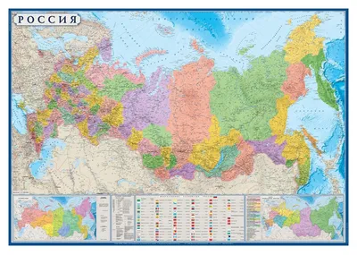 Деревянная многоуровневая карта России “Холодная”