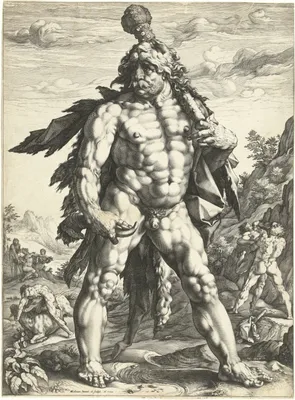 Хендрик Гольциус - Геракл. 1589 резцовая гравюра, 41×55 см: Описание  произведения | Артхив