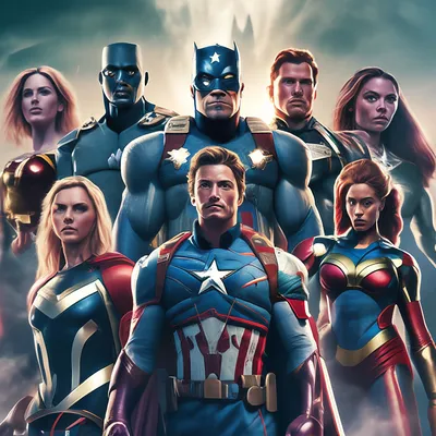 Постер все герои вселенной marvel …» — создано в Шедевруме