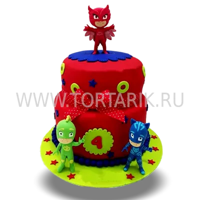 Картинка для торта Герои в масках \"PJ Masks\" - PT101655 печать на сахарной  пищевой бумаге