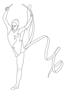 Гимнастка с лентой рисунок - 63 фото