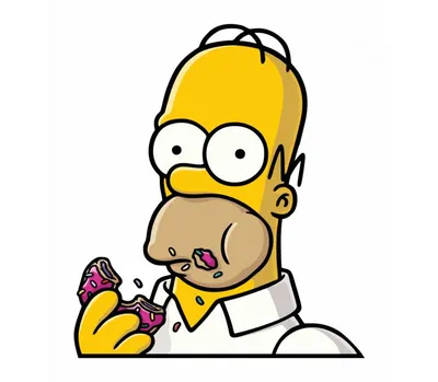 Гомер Симпсон с пончиком слюнявчик (цвет: белый + красный) | Все футболки  интернет магазин футболок. Дизайнерские футболки, футболки The Mountain,  Yakuza, Liquid Blue