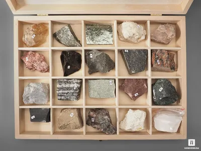 Коллекция минералов и горных пород (24 образца, состав №4), цена - 2270 руб
