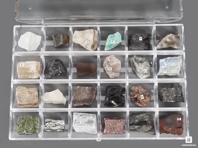 Коллекция минералов и горных пород (24 образца, состав №3), цена - 2270 руб