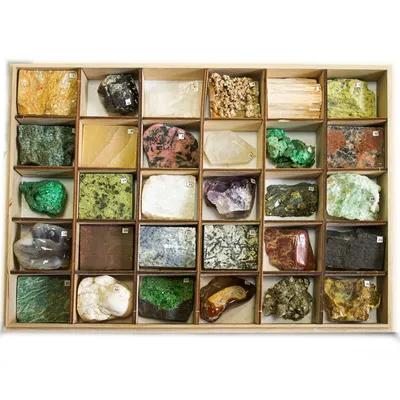 Коллекция минералов и горных пород (12 образцов) с доставкой по России