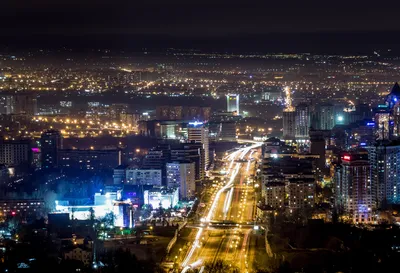 Ночная город Алматы | Пикабу