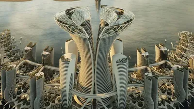 ᐉ Фотообои флизелиновые 3D 416x254 см Consalnet город Дубай ночью  (1672VEXXXL)