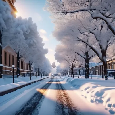 Зима в городе красивая заснеженная …» — создано в Шедевруме