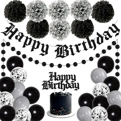 Готические украшения для дня рождения Rip 20s, баннер на день рождения,  гирлянда, шары для мужчин и женщин, 30 и 40-е похоронные принадлежности для  вечеринок | AliExpress