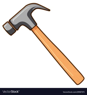 Hammer with wooden handle on white background Vector Image