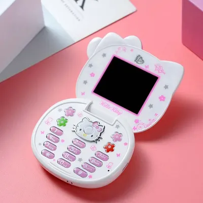 Sanrio маленькая деталь, K688 Kawaii Hello Kitty, флип-телефон, мультяшный  милый детский мини-подарок для девочек | AliExpress