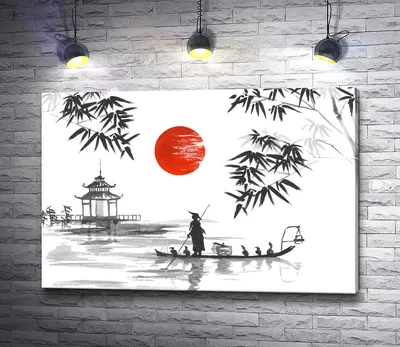Картина \"Традиционная Япония. Черно-белый пейзаж\" | Интернет-магазин картин  \"АртФактор\"