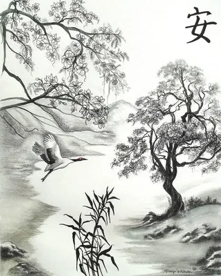 Рисунки в японском стиле черно белые (44 фото) » Рисунки для срисовки и не  только