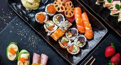 Фотографии вкусных суши и сашими