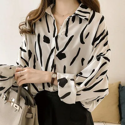2023 красивые шелковые атласные женские рубашки блузки с пышными рукавами  элегантная офисная рубашка на пуговицах для женщин белая блузка Топы Mujer  | AliExpress