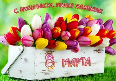 Коробка подарочная 12х12х12 см \"8 Марта / Яркие цветы\"