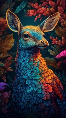 Нейросеть рисует: Животные яркими красками | Пикабу