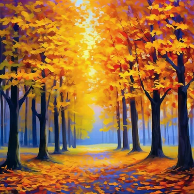 Яркие краски осени, деревья, тишина…» — создано в Шедевруме