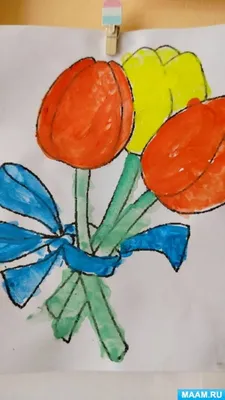 Занятие по рисованию красками «Красивые цветы» (2 фото). Воспитателям  детских садов, школьным учителям и педагогам - Маам.ру