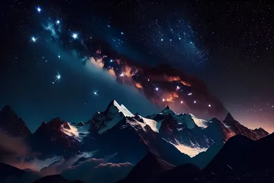 Горы, на небе красивые звёзды и красивое небо | Gallery