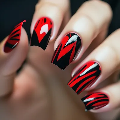 Красивые длинные острые ногти красно…» — создано в Шедевруме