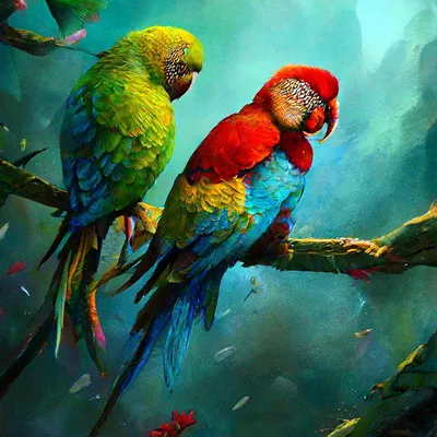 Яркие фотографии разноцветных попугаев, красивые картинки и рисунки с  попугаями