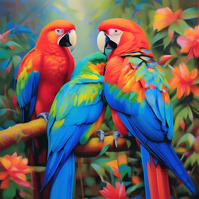 Попугаи: яркие, умные и говорящие» — создано в Шедевруме