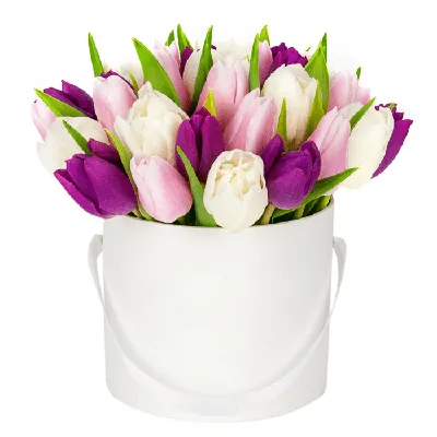 Букет \"Разноцветные тюльпаны \" - заказать с доставкой недорого в Москве по  цене 15 440 руб.