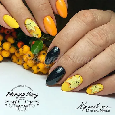 Осенний маникюр Яркий маникюр Autumn nails Őszi köröm | Autumn nails, Nail  art, Nails