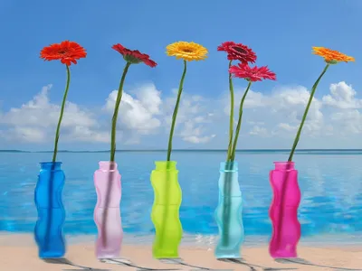 Позитивные яркие цветные зонтики - обои на телефон