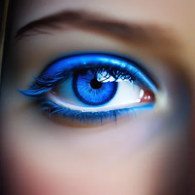 Ярко синие глаза» — создано в Шедевруме